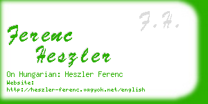 ferenc heszler business card